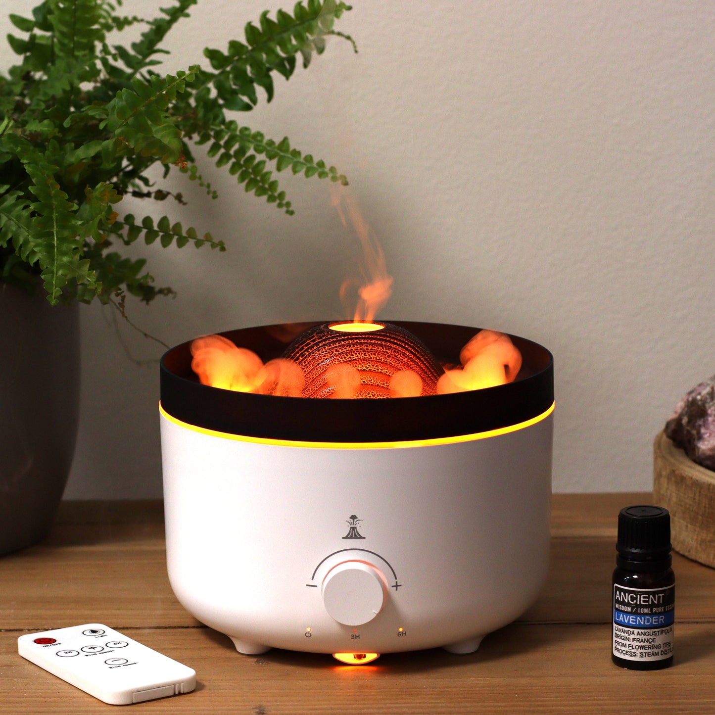 Large Volcano Effect Oil Diffuser (with plug & remote) 560ml