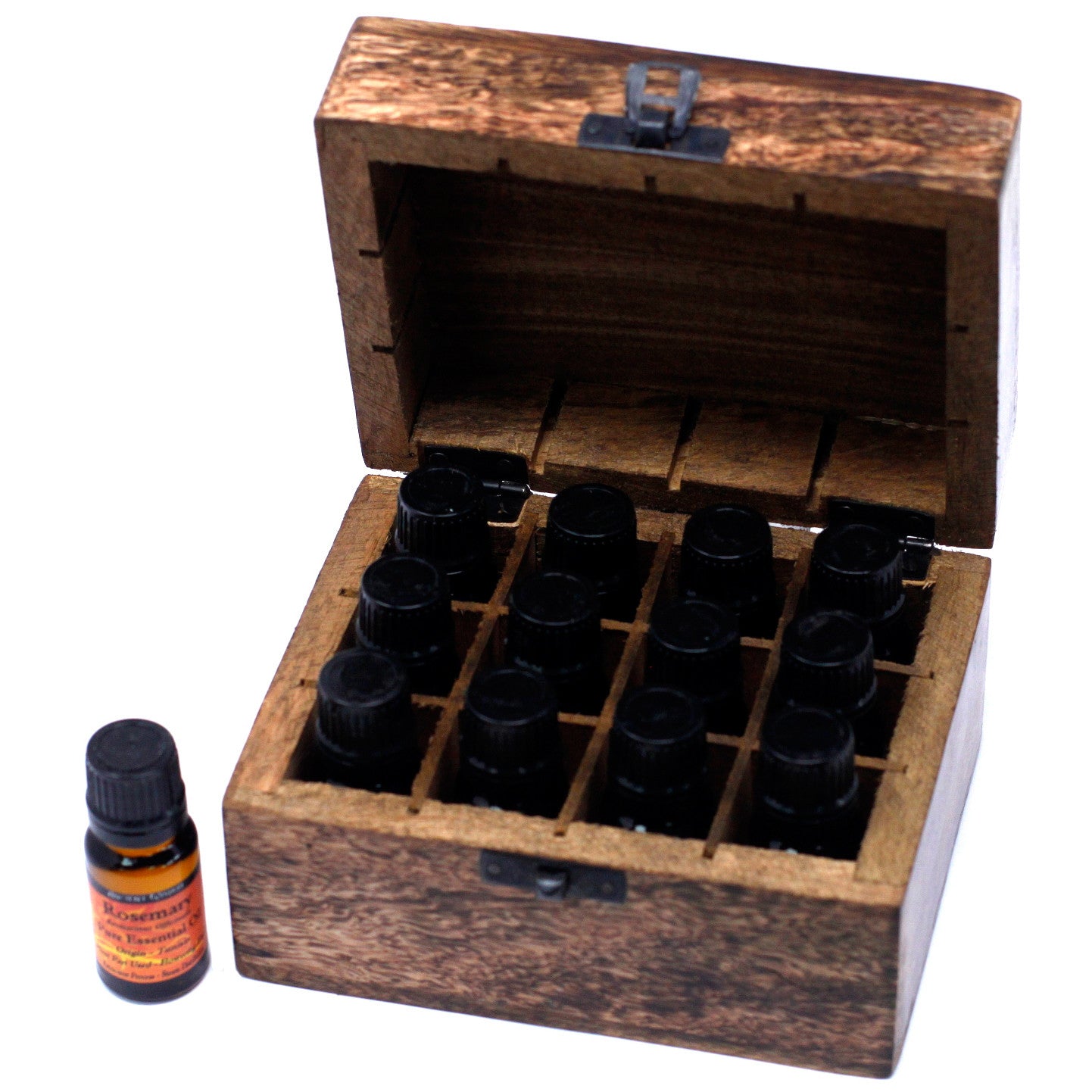 Aromatherapy Floral Carved Box, (Holds 12 x 10ml Bottles)